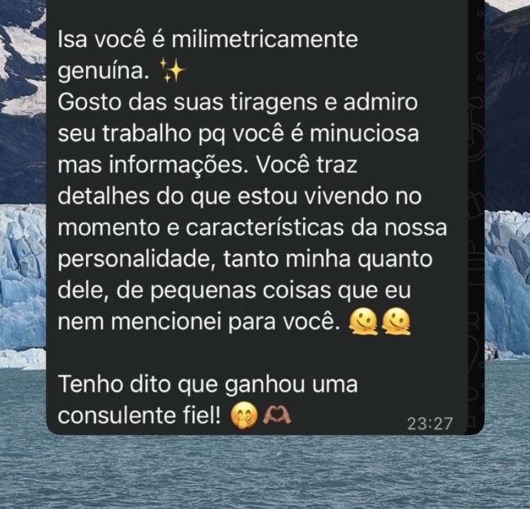 Mensagem real de cliente: Ganhou uma consulente fiel.