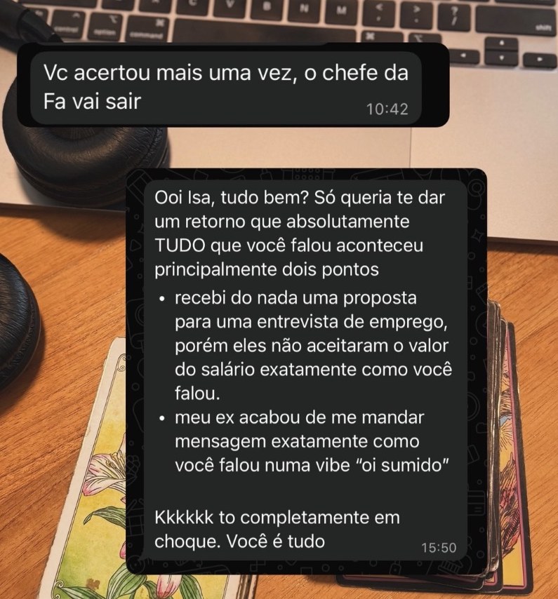 Mensagem real de cliente: Você é tudo.